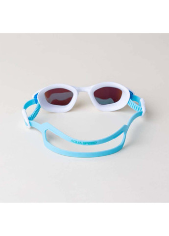 Очки для плавания RAVEN MIRROR 61425 белый, бирюзовый Уни Aqua Speed (367599736)
