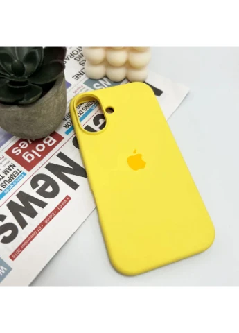 Чехол для смартфона для Apple iPhone 16 силиконовый желтый No Brand Open Cam (401166005)