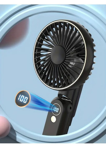 Вентилятор аккумуляторный USB с дисплеем Fan F18 черный 2000mAh No Brand (316714921)