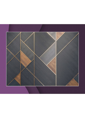 Фон для фотографии с геометрической стеной в черных и деревянных вставках и мраморным полом 100×150 см, №57435 PhotoVinyl (354720128)