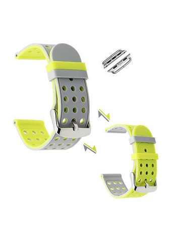 Двухсторонний ремешок с перфорацией для Apple Watch 42mm / 44mm / 45mm - Grey&Yellow Primo (262296534)