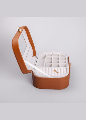 Скринька для прикрас з еко шкіри 2 яруси із замком органайзер для ювелірних виробів HP-5-1BR Yiwu (325922711)