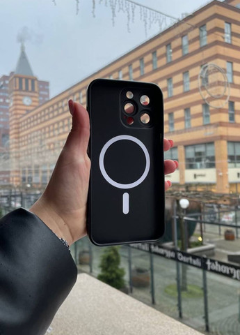 Силиконовый чехол для iPhone 15 Pro Black MagSafe / Айфон 15 Про черный с магсейф No Brand (299153285)