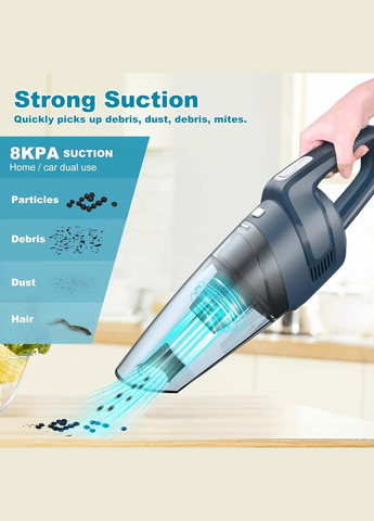 Аккумуляторный 8 кПа с сильным всасыванием, Автомобильный пылесос Аккумуляторный, Мини-портативный аккумуляторный пылесос, 30 мин Unbranded (317195330)