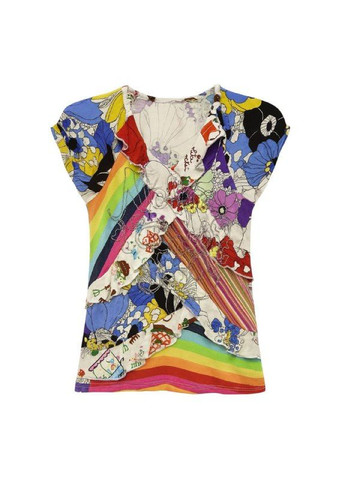 Белая летняя футболка бело-синий Nolita