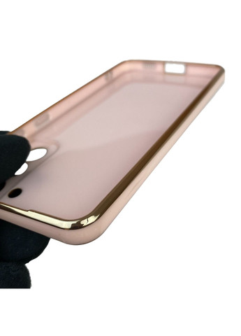 Чохол для Galaxy S21 FE (SM-G990B) глянцевий із захистом камери із золотою окантовкою на самсунг с21 фе пудровий gs1 Samsung (366232954)