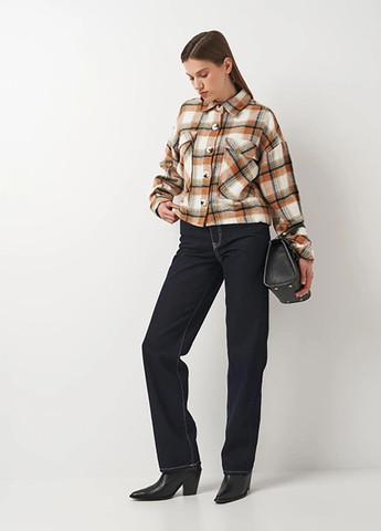 Цветная повседневный рубашка в клетку Forstime с длинным рукавом