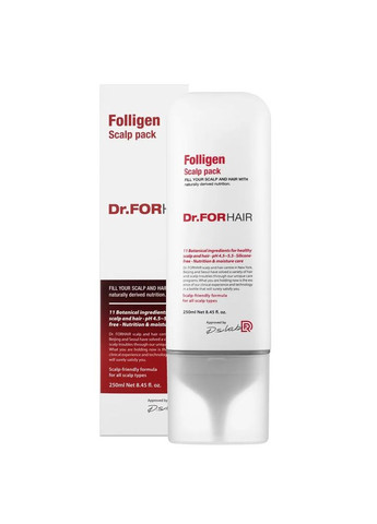 Оздоровлююча маска для шкіри голови Folligen Scalp Pack 250мл Dr.Forhair (280901486)