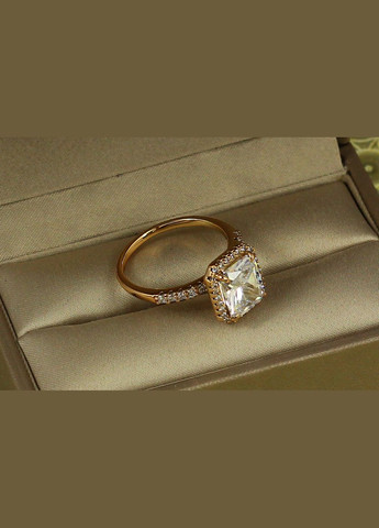 Кільце авангард з білим каменем р золотисте Xuping Jewelry (364122720)