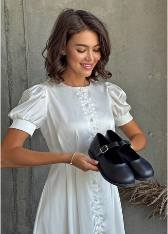 InFashion Класичні шкіряні туфлі з ремінцем мері джейн чорний з натуральна шкіра, україна — демісезон (359368283)