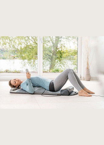 Масажний килимок для йоги та розтяжки, від мережі, 4 програм, підігрів, сірий Beurer (315350602)