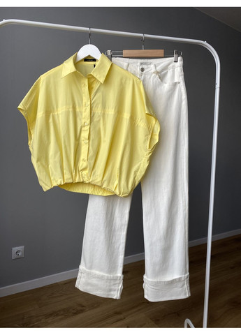 Джинси молочні, прямі жіночі джинси, молочні джинси No Brand - (362561313)