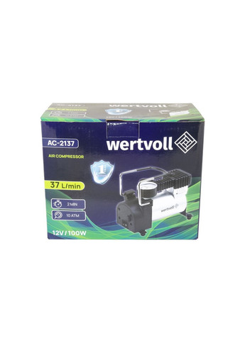 Компрессор автомобильный 12 V, 150 PSI, 8 A, 100 Вт, 37 л/мин, сумка (AC-2137) Wertvoll (340911264)