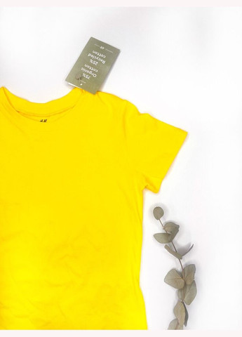 Желтая футболка 104 см белый артикул л808 H&M