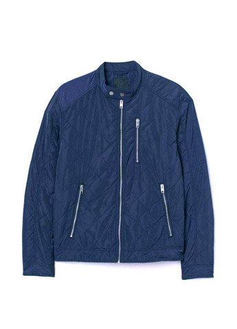 Темно-синяя демисезонная мужская стеганная куртка н&м (57787) s темно-синяя H&M