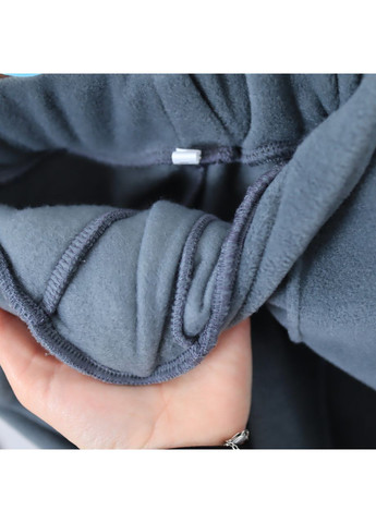 Сіро-зелений зимній дитячий теплий флісовий термо костюм (толстовка на затяжках + штани палаццо) сіро-зелений брючний No Brand