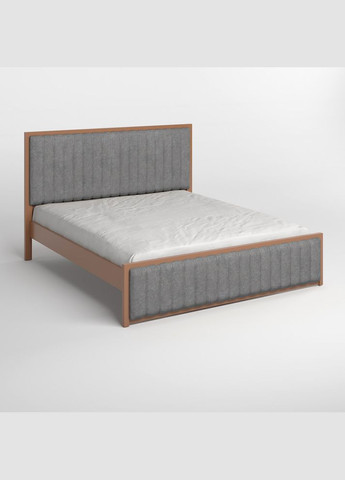 Полуторне дерев'яне ліжко Відень (RAL8025)/Аляска 93 (Сірий) 120х200 см (MBG-11004) Mebigrand (366086780)