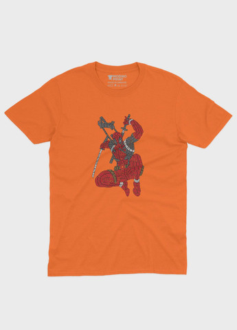 Помаранчева демісезонна футболка для хлопчика з принтом антигероя - дедпул (ts001-1-ora-006-015-002-b) Modno