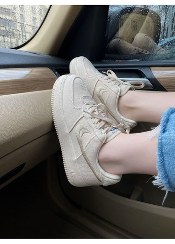 Бежевые демисезонные кроссовки мужские nike air force 1 fossil stussy найк аир форс 1 премиум No Brand