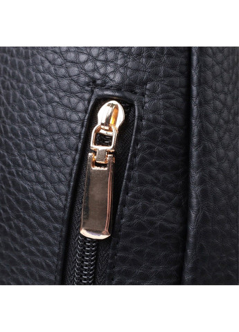 Удобная женская сумка с одной лямкой через плечо из крупнозернистой экокожи 22763 Черный Vintage (303877323)