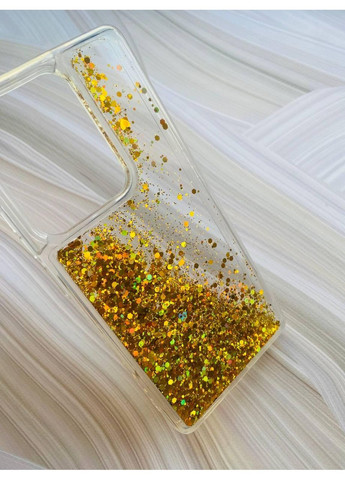 Силіконовий чохол з плаваючими блискітками на Xiaomi Redmi Note 13 4G Золотий Creative (360705282)