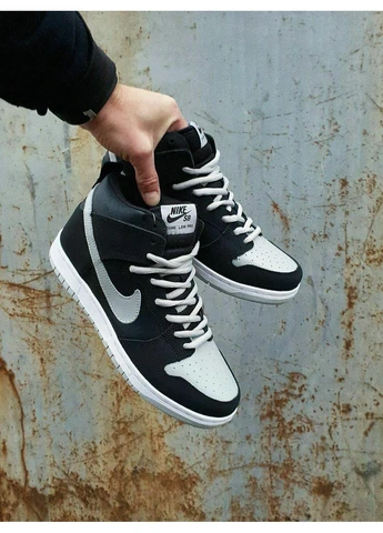 Чорні літні кросівки nike sb dunk high black grey найк сб данк No Brand