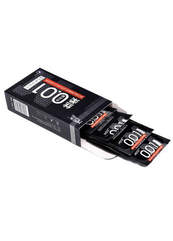 Набор ультратонких презервативов 0,01 мм с дополнительной смазкой, Black 10 шт Muaisi (282849738)