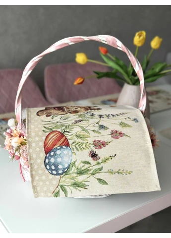 Серветка гобеленова DOTS, 33x53, Прямокутна, Великодній, Без люрексу, 40% поліестер, 60% бавовна, Гобелен LiMaSo (390490555)