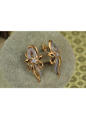 Серьги Фокус с родием 1.1 см золотистые love-shopping Xuping Jewelry (354657739)