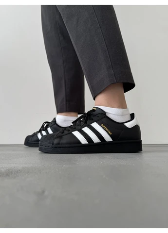 Чорні літні кросівки adidas superstar black adi-0370 адідас суперстар No Brand