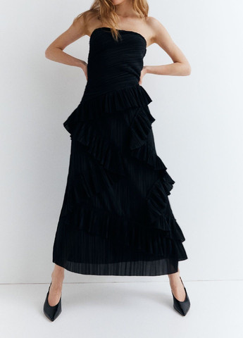 Чорна святковий сукня H&M з квітковим принтом