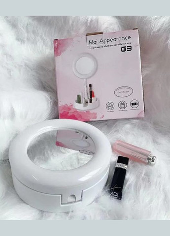 Настільне кругле дзеркало для макіяжу Live Makeup G3 з Led підсвічуванням та тримачем для телефону (2104618612) No Brand (344465705)