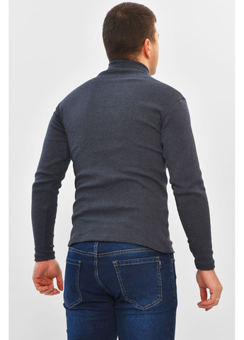 Гольф мужской однотонный на флисе тёмно-синего цвета Let's Shop (369474993)