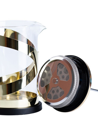 Чайник прозорий заварювальний з френч пресом 800 мл Золотий HP33540PGL TS Kitchen (370974411)