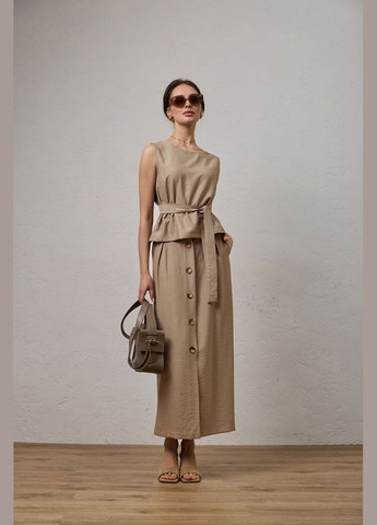 Бежевая блуза с леном и вискозой (3014) Triko Bakh