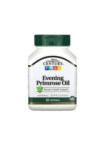 Масло примулы вечерней, поддержка здоровья женщин, 60 капсул 21st Century (314524353)