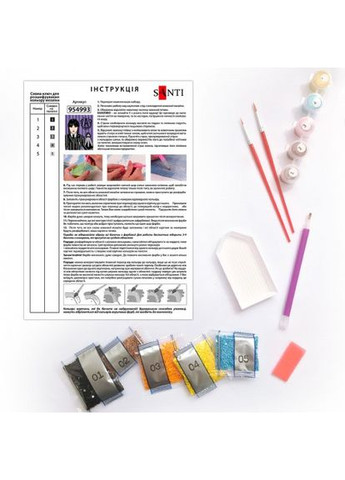 Картина за номерами з алмазною мозаїкою Wednesday Gothic duo 954993 40х50 см Santi (364757280)