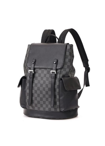 Великий жіночий рюкзак міський сірий клітина екошкіра для жінокний міський рюкзак в клітинку ProDobro (363260074)