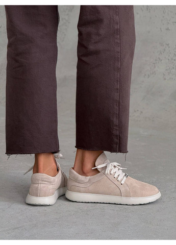 Бежеві стильні жіночі кеди No Brand