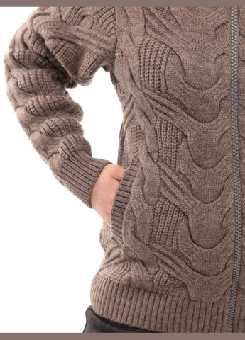 Бежевий зимовий светр жіночий бежевий зимовий на блискавці з горлом Pulltonic Пряма