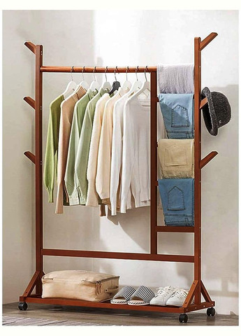 Стійка вішалка для одягу з дерева Благоєв капучино (СВГ-002409) No Brand (328076190)