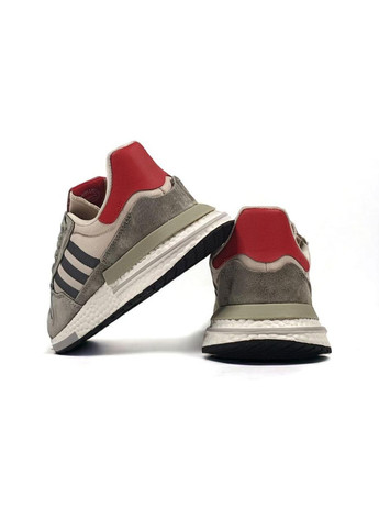 Сірі Осінні кросівки чоловічі adidas zx500 grey red адідас zx 500 No Brand