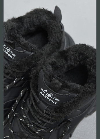 Черные зимние кроссовки женские на меху черного цвета Let's Shop