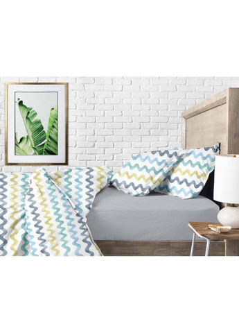 Евро постель с простыней на резинке Color Wave CS1 200х220 см Cosas (307369888)