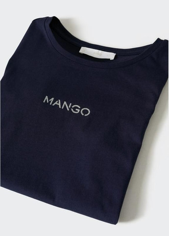 Футболка базова логотип синя Mango - (328904501)
