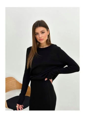 Черный демисезонный джемпер чёрный jolie Art Knit