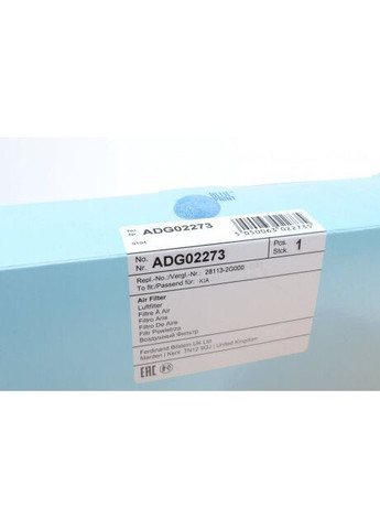Фильтр воздушный KIA (выр-во) ADG02273 Blue Print (345778357)