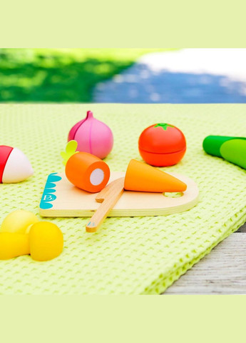 Дерев'яний ігровий набір «Фрукти-овочі половинки на липучках» (26 ел.) B. toys - Vegetables Fruits Battat (338425507)