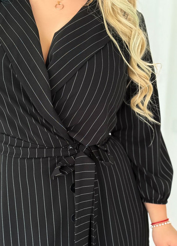 Комбинезон-шорты женский делового стиля No Brand комбинезон-шорты полоска чёрный деловой, праздничный, вечерний костюмная