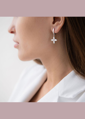 Срібні сережки Конюшина 122865 Oniks (264023182)